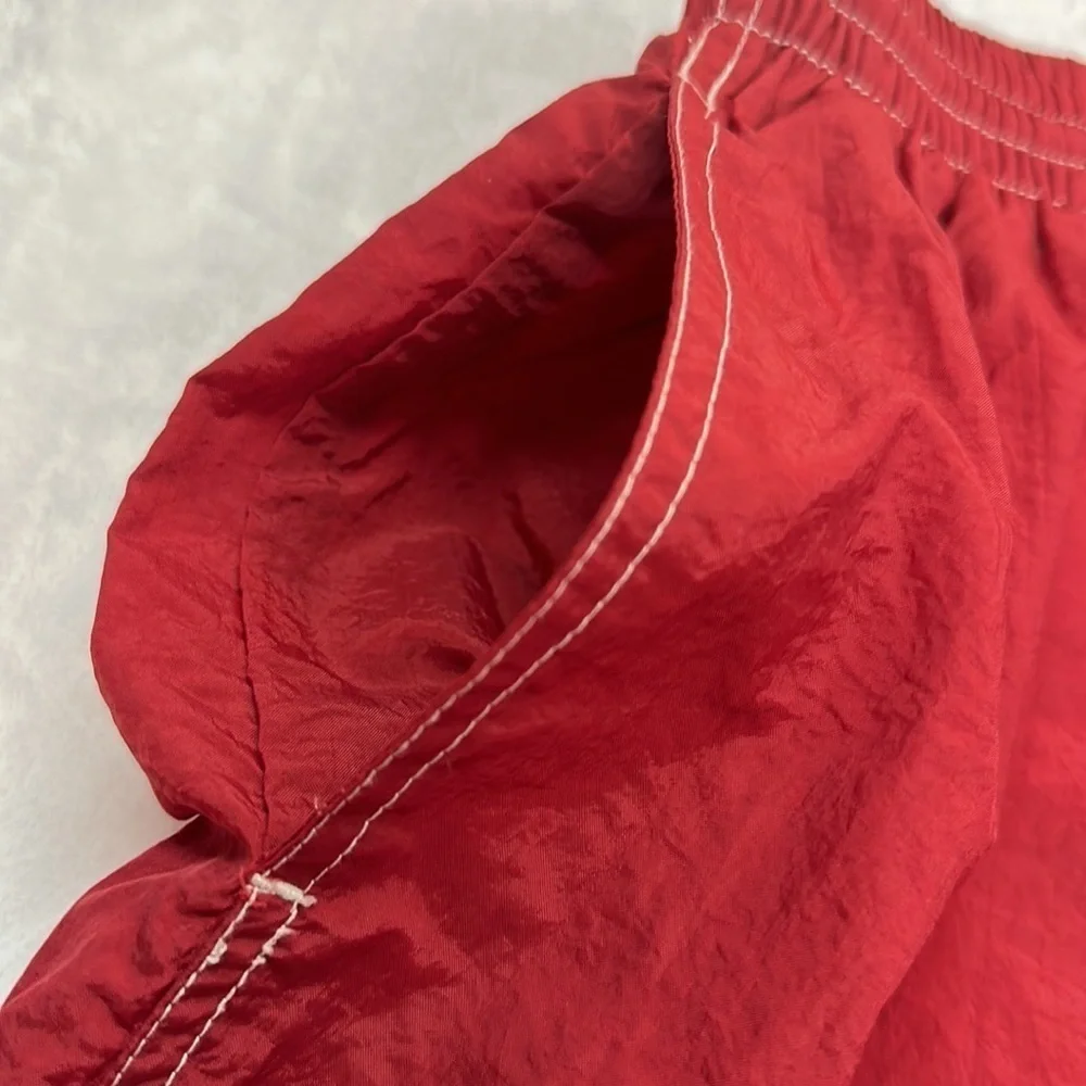 Baja Blue Red Nylon Lined (Polyester) Swim Trunks w/Side Pockets Size M